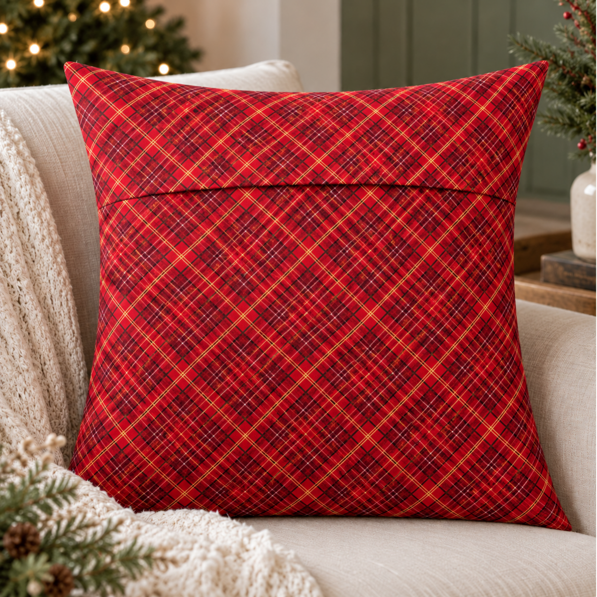 Christmas Patchwork Pillow Cover