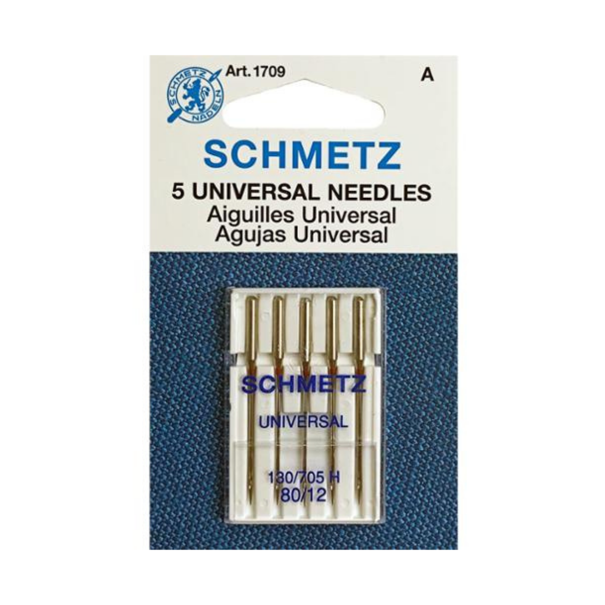 Schmetz Universal Sewing Machine Needles – Size 80/12 (5 Count)
